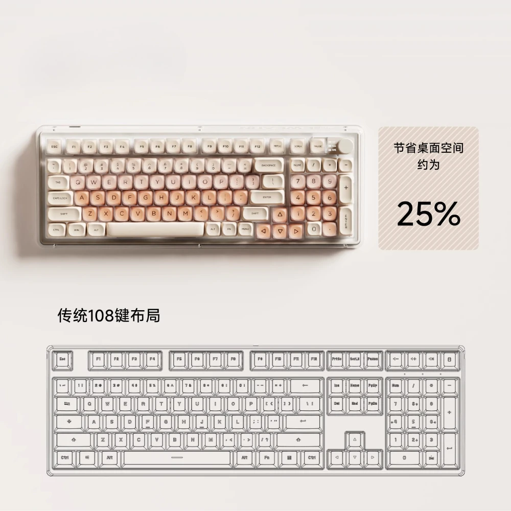 لوحة مفاتيح بلوتوث للمسافر السابق، ملحقات ألعاب RGB لاسلكية، لوحة مفاتيح بلوتوث، لوحة مفاتيح ميكانيكية لاسلكية V99Pro بلونين