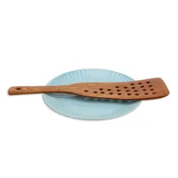 Filter Shovel Kitchen Accessories Kitchen Cooking Tool Frying Steak Shovel Wooden Spatula Non-Stick Pan 24 Holes 4