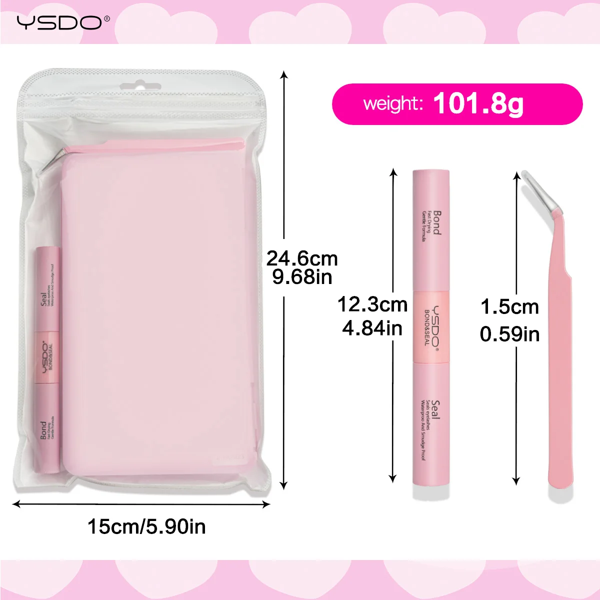 YSDO DIY Wimpernverlängerungsset 14/32P Einzelwimpern-Set Cluster D Curl 9-16mm Mix 30D-120D Wimperncluster mit Bindung und Dichtung – Detail 15