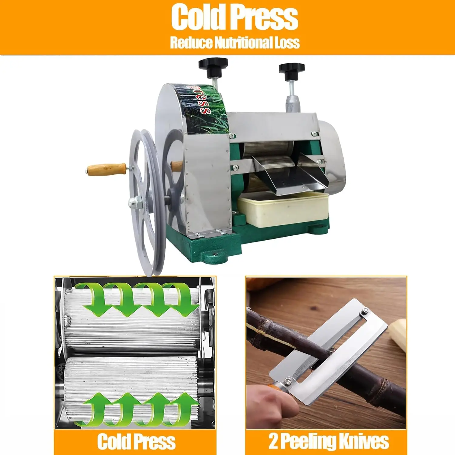 عصارة الزنجبيل اليدوية التجارية مع علبة سكاكين خشبية