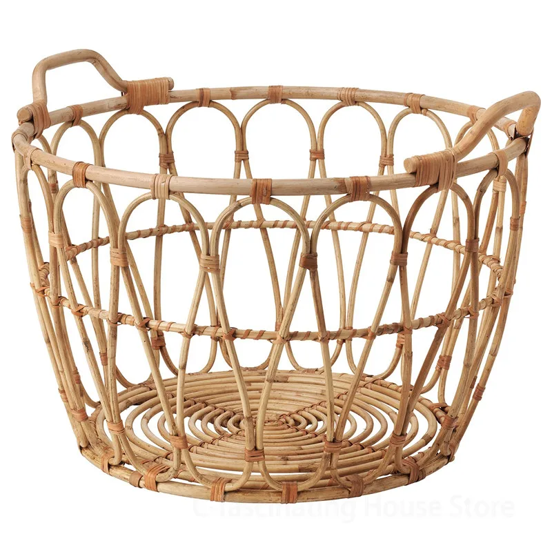 

Nordic Storage Baskets Hotel Bed Laundry Basket Bent Rattan Bathroom Rattan Basket Wicker Home Organizer Weaved Baskets w