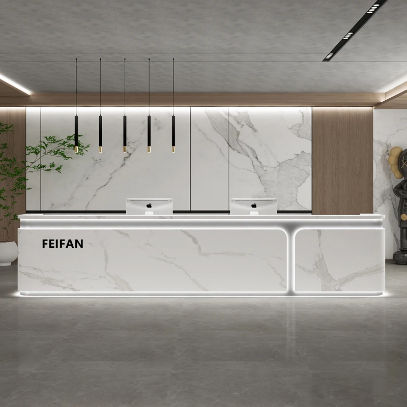 Promotion Welcome Reception Desks Display Elegant Design Service Reception Desks Industrial Commericial Bureau Office Furniture