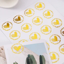 100/200PC Clear Bronzing Heart Stickers Colorful Wedding Invitation Gift Sealing Label Birthday Party Gathering Gift DIY Sticker
