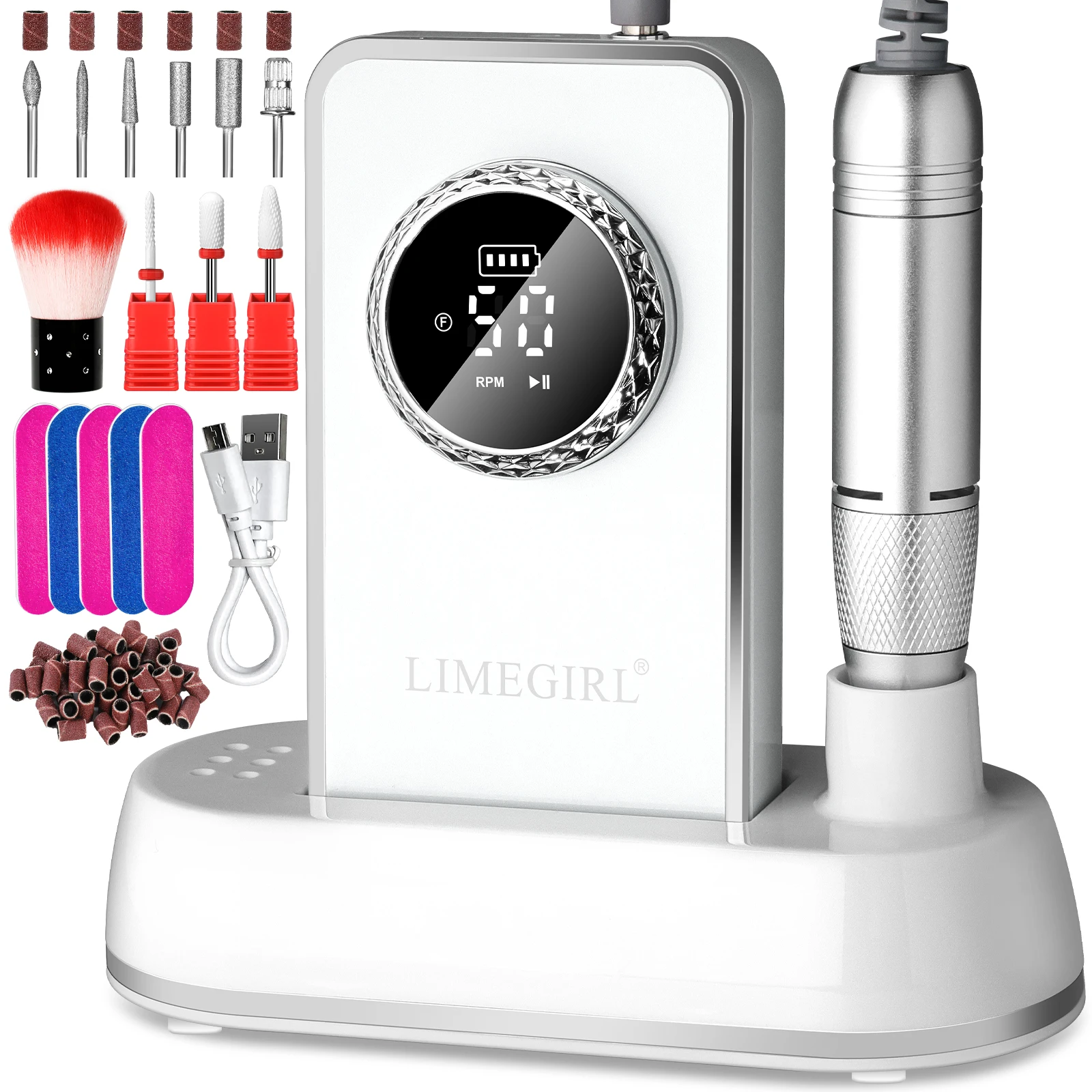 Professional Electric Nail File 50000RPM Cordless Nail Drill Kit For Home Salon Manicure Pedicure Care
