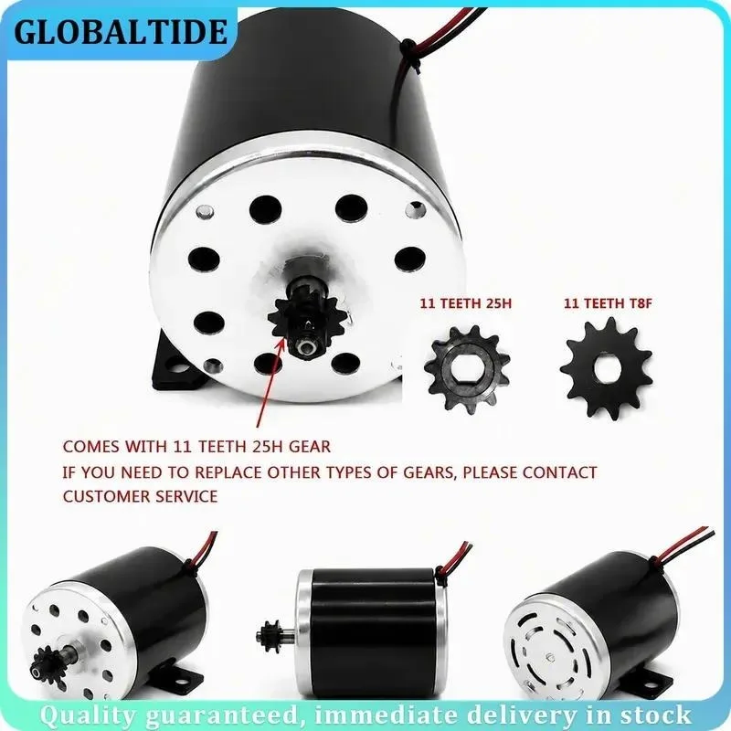 500W 24V 36V 48V Permanent Magnet DC High Speed Brushed Motor for Electric Scooter Motorcycle E-bike DIY Conversion Kit