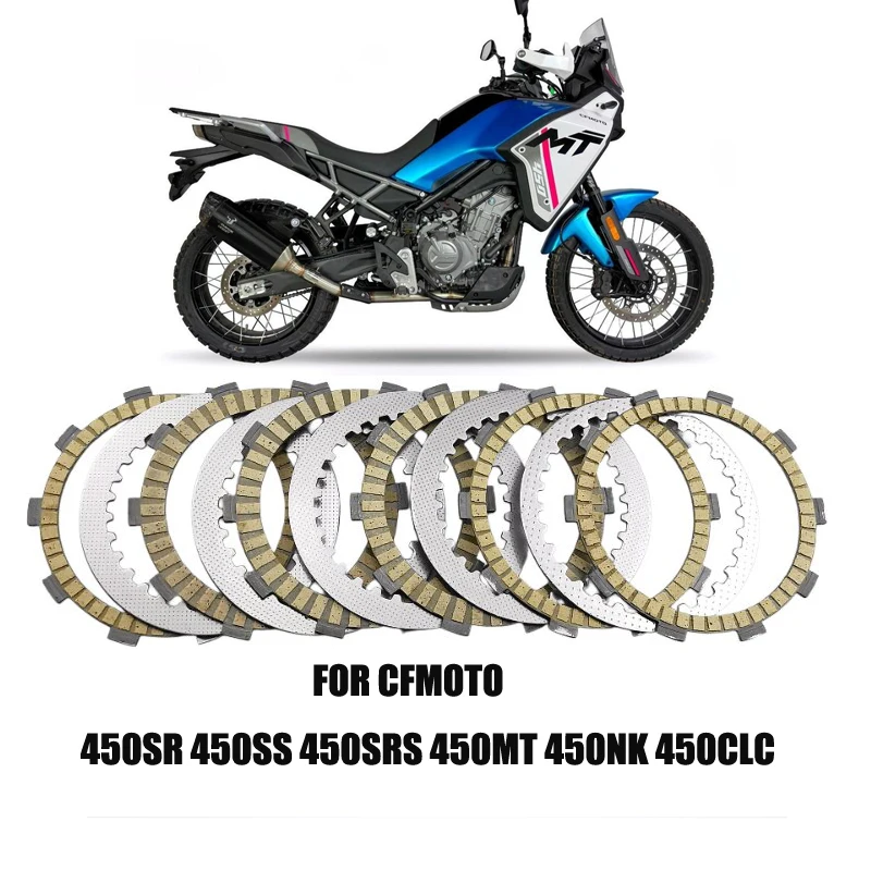 Per CFMOTO 450MT 450SR 450SS 450SRS 450NK 450CLC 2022 2023 2024 2025 Moto Attrito Dischi Frizione Set con Piastra In Acciaio