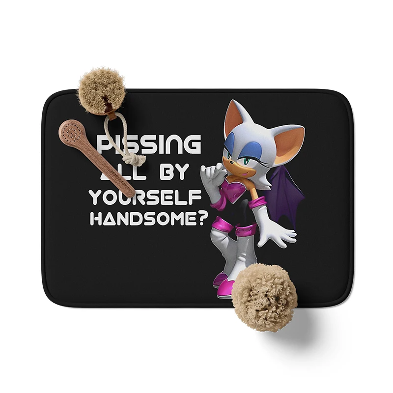 Aertemisi Pissing All By Yourself Handsome Funny Meme Bath Mat with Non Slip Base Absorbent Super Cozy Flannel Floor Rug Carpet