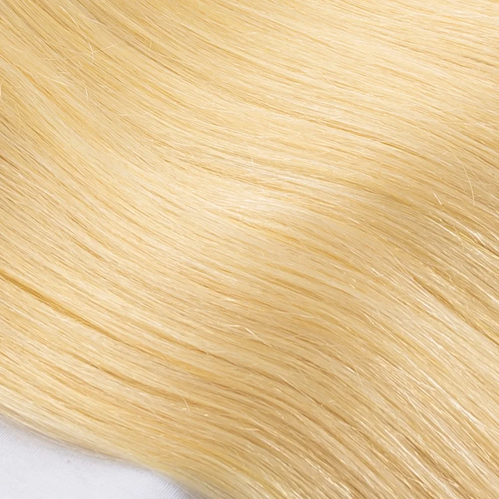 1/3개 613 블론드 번들 인모 스트레이트 10-30인치 100% 미가공 버진 인모 헤어 익스텐션 12A 등급 웨이브 풀 엔드