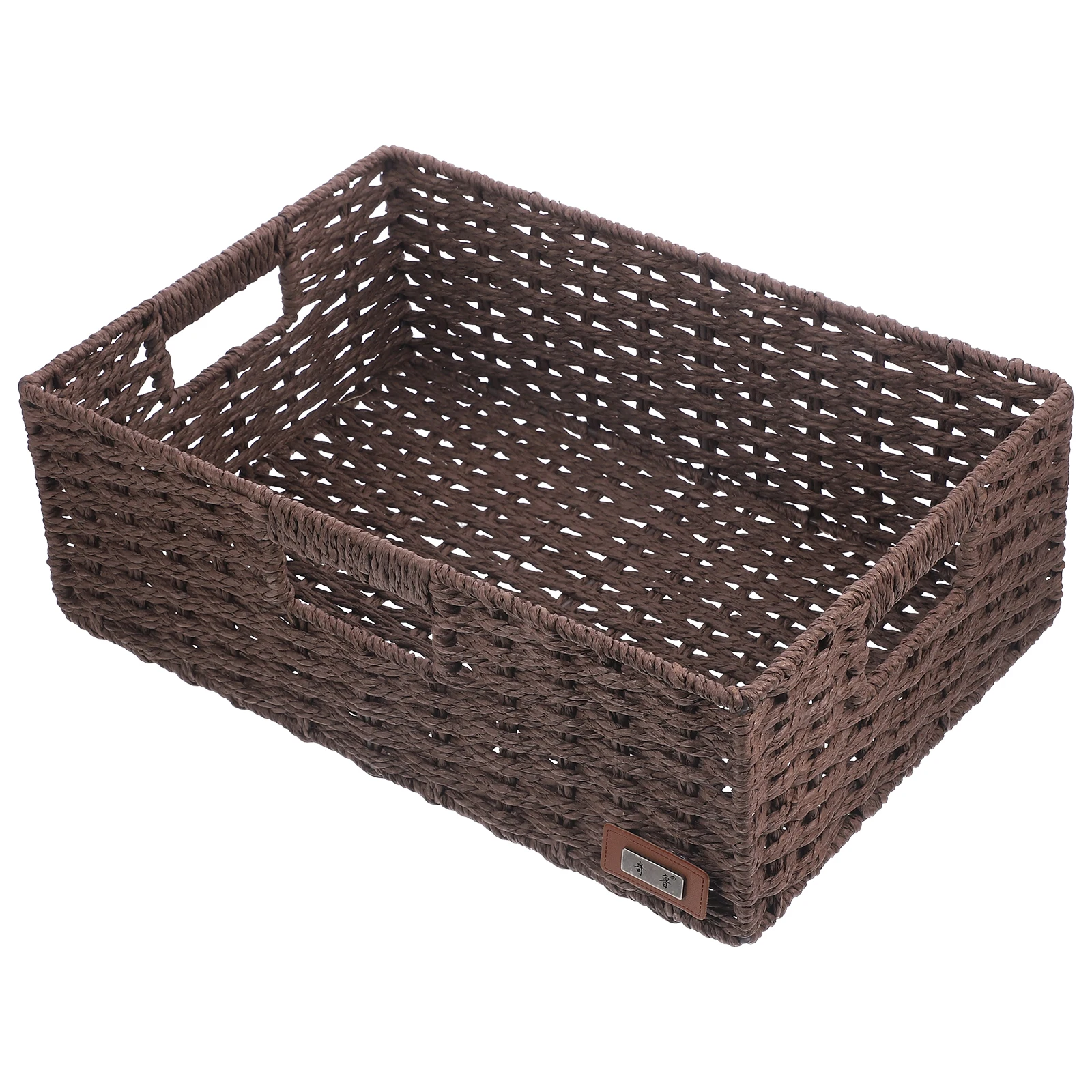 

Woven Storage Basket Rectangular Desk ganizer Decorative Baskets for Shelves Home Office Snacks Vegetables Multi Function