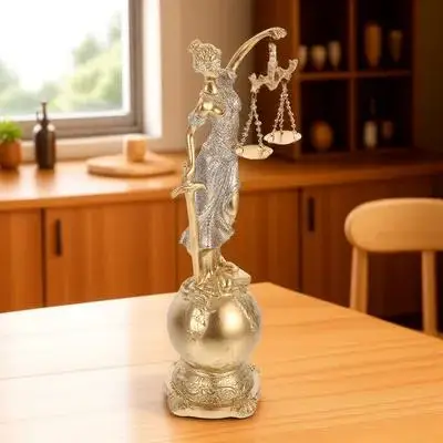 Goddess Justice Statue Resin Premium Art Grade Sculpture for Office Library Study Area Desk Shelf Decor