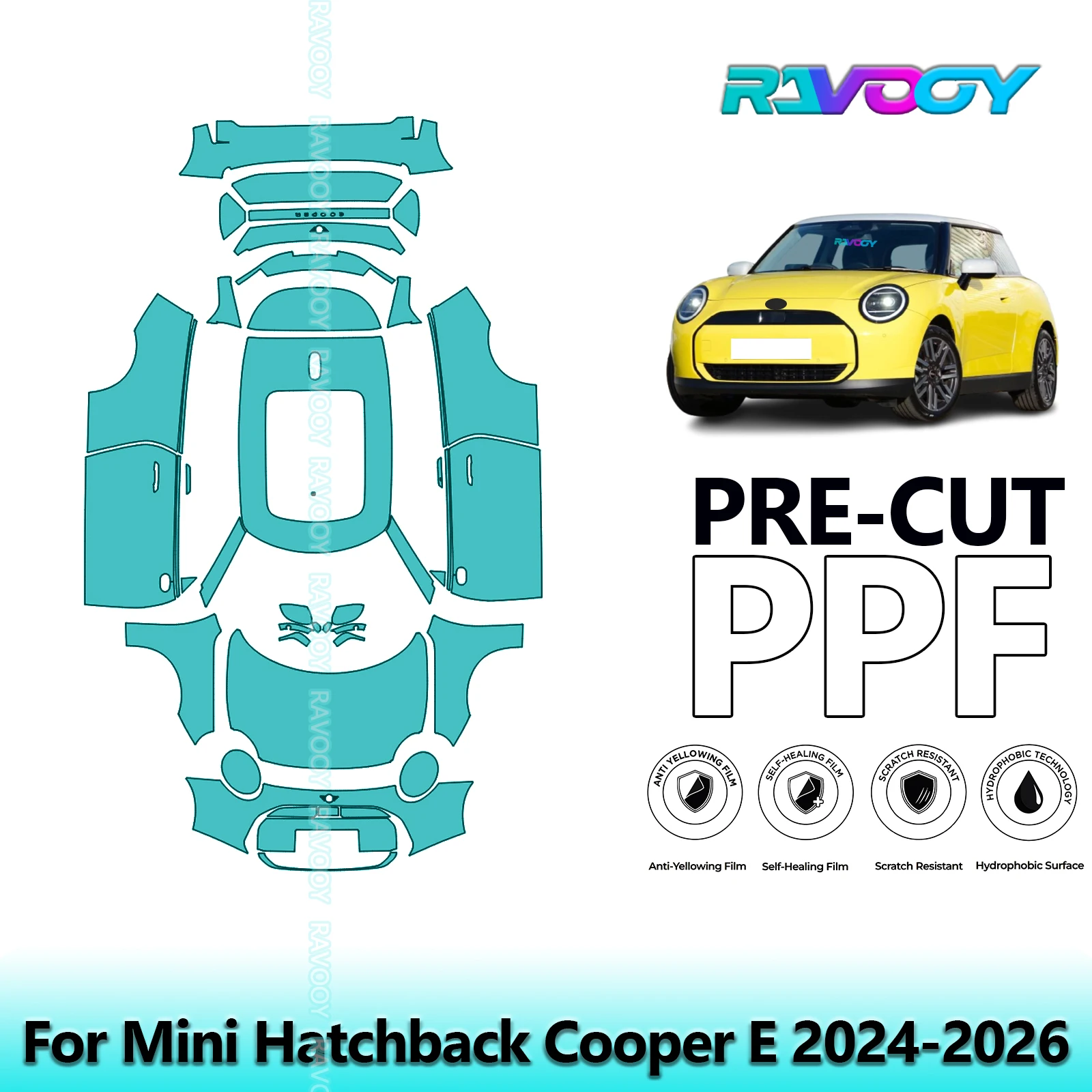

Car Precut Paint Protection Film Full Vehicle Anti-scratch Exterior TPU PPF For Mini Hatchback Cooper E 2024-2026 Clear Bra