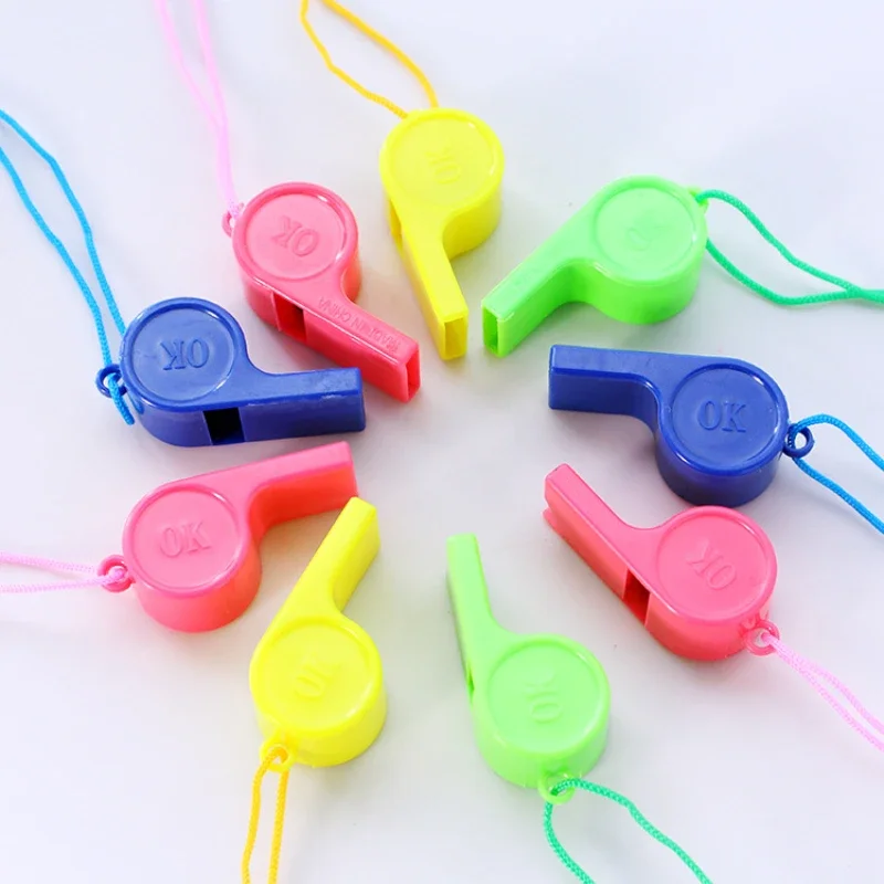 Colorful Plastic Whistle for Kids, Cheer, Cheer, Referee, Fan, Small Party Favor, Goody Bag, Pinata Filler, 20Pack