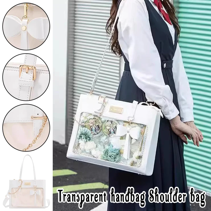 Modern Neutral Sle Large Capaci Transparent Knot Oulder Handbag Women's Faionable Tot Bag Casual Handbag