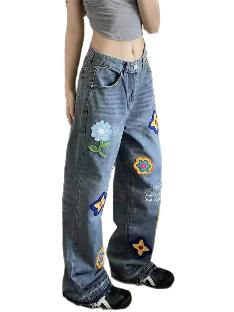 

Women Baggy Oversize Jeans Harajuku 90s Aesthetic Denim Trousers Y2k Vintage Japanese 2000s Style Jean Pants Trashy Clothes 2024