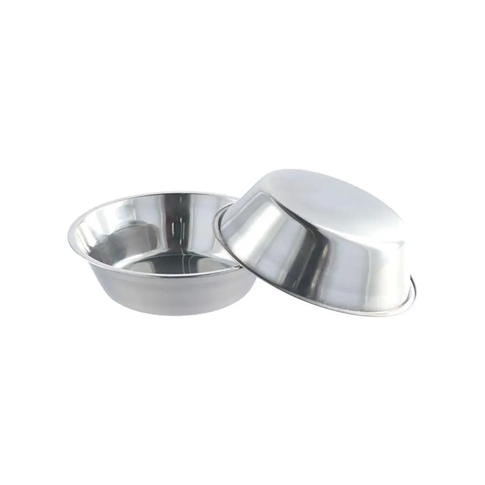 Dog Feeding Bowl Large Capacity Dog Bowl Stainless Steel Silver Cat Water Feeder Bowls Non-rust Cat Feeder Indoor