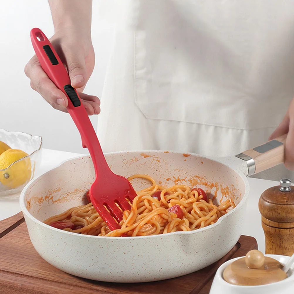 

2pcs Silicone Ergonomic Non-Slip Handle Multi-Function Food Fork For Kitchen Dining Portable Reusable Salad Spaghetti Tool