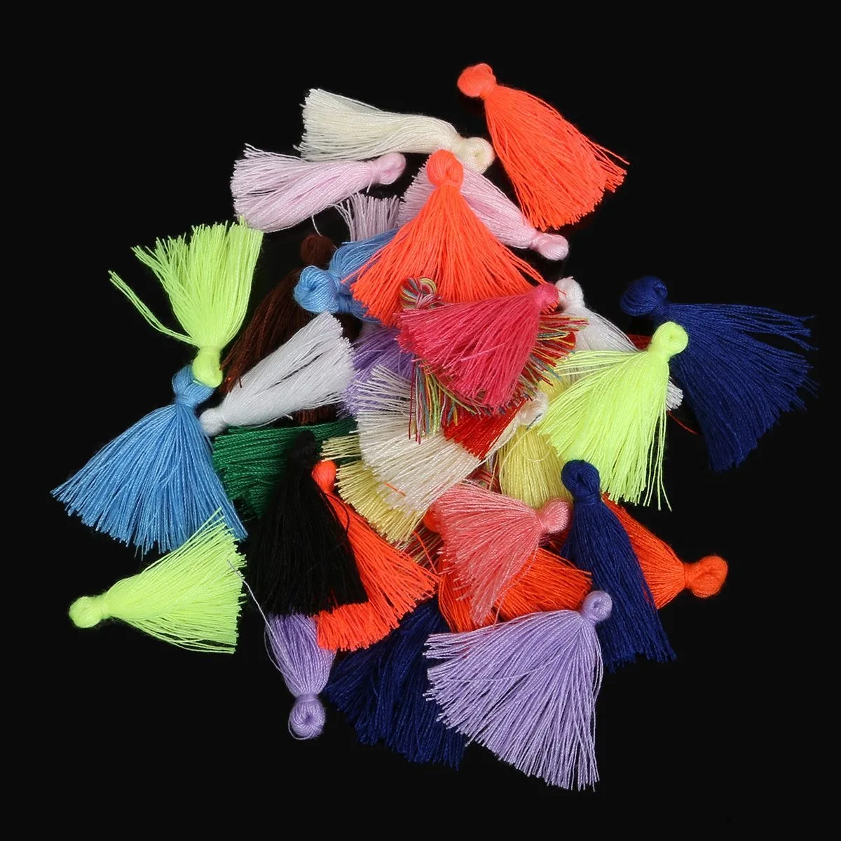 50pcs Mini Tassel Trim Pendant 27mm Polyester Cotton Fringe Small Tassels for DIY Crafts Home Decor Sewing Accessories