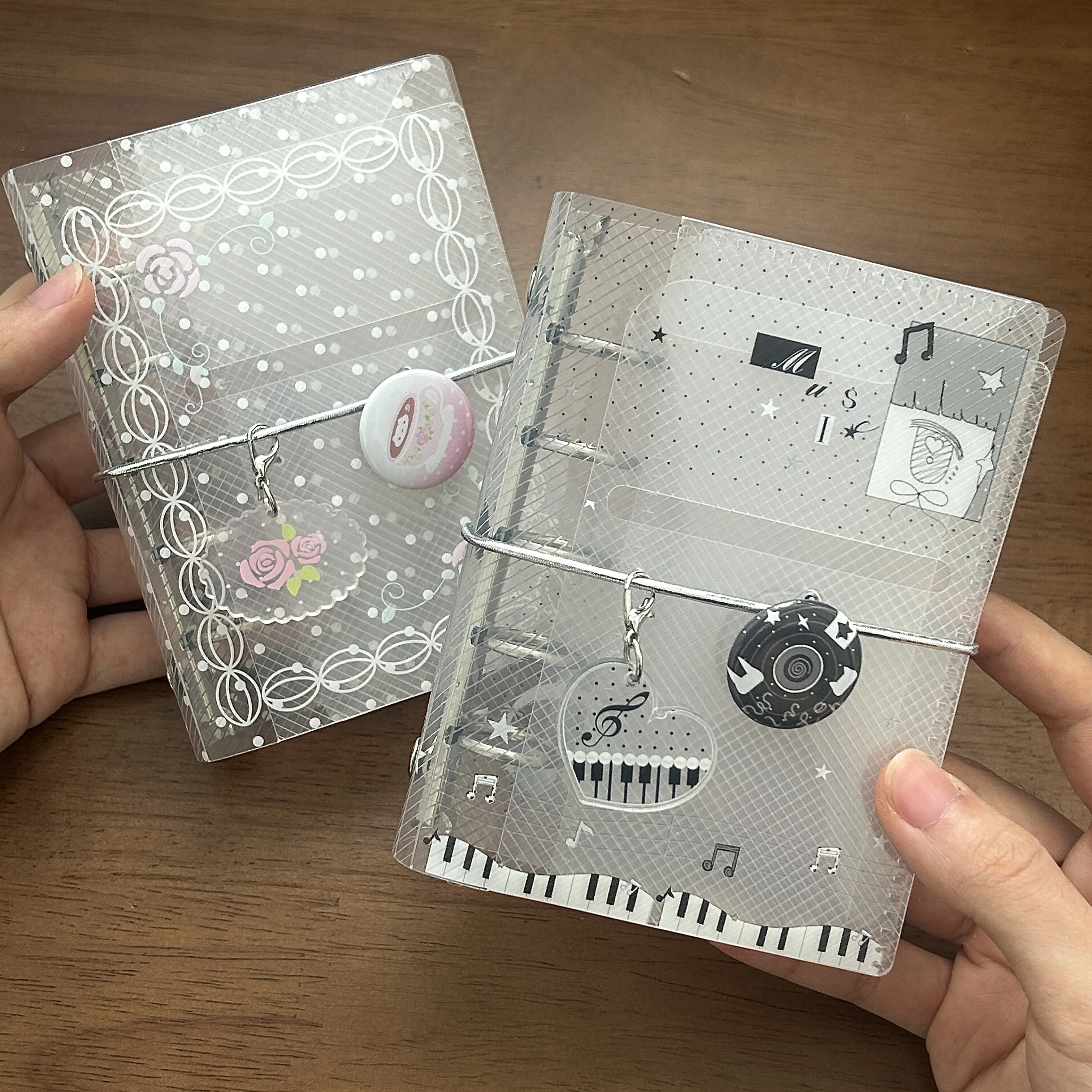 WAKAWAKA M5 Mini 3 Ring Ita Binder Notebook with PP Cover or 30P Refill Pages, Journal for Photocard Display and Badge Storage