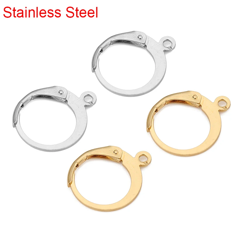 

20pcs Stainless Steel Earrings Hooks Clasp Bulk Golden Color Anti Allergy French Earring Earing Wire For Diy Jewelry Findings