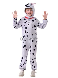 Kids Boys Girls Animal Jumpsuit Dalmatians Lovely Dog Cosplay Fancy-dress Halloween Carnival Themed Party Costume Size XS To L