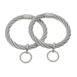 ACECHANNEL Stainless Steel wirerope Lockable Cuffs slave Bracelets Men women Bangle Cuffs