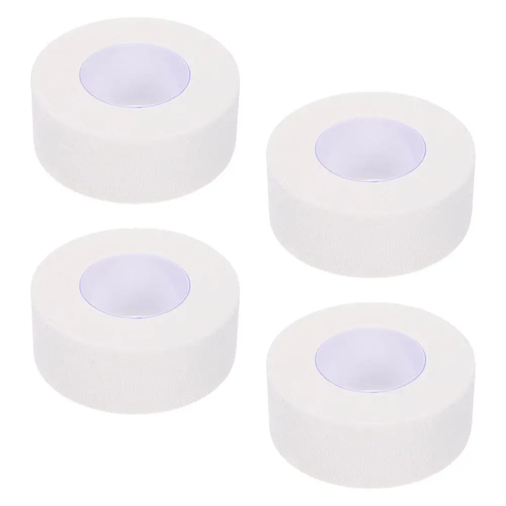 

4 рулона дышащей хлопковой медицинской ленты, самоклеящаяся, легко рвущаяся, гипоаллергенная фиксирующая лента для защиты пальцев, комфортная в использовании