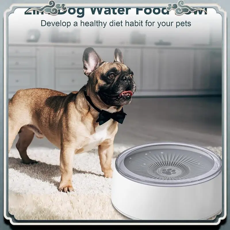 

Durable 3L Pet Water Bowl No Spill Dog Bowl With Slow Feeder Mat, 101Oz Splash Proof Pet Water Dispenser With Filters