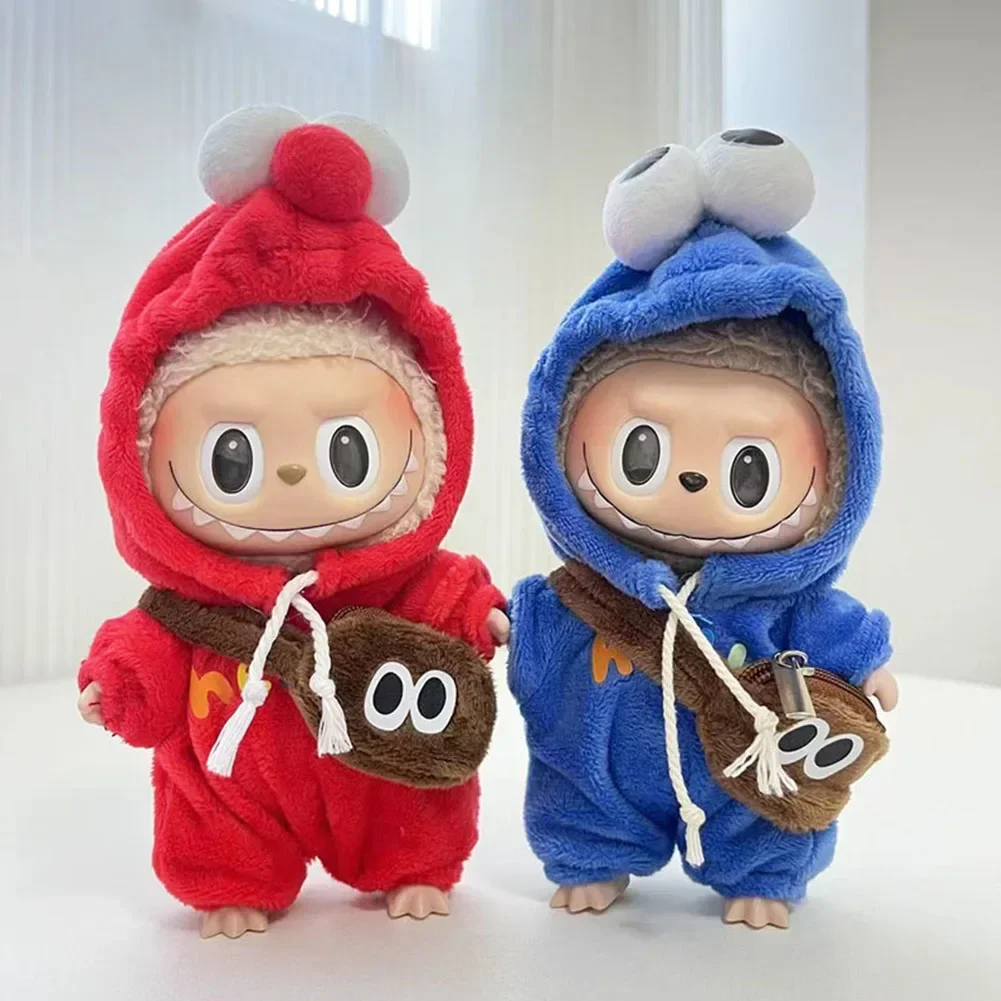 For 17cm Labubu V1 V2 Doll Clothes Fashion Color Match Hoodies Dolls Accessories Cute Decoration clothes