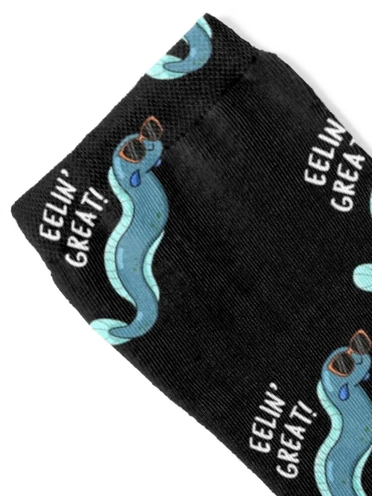 Eelin Great Funny Eel Puns (Dark BG) Socks