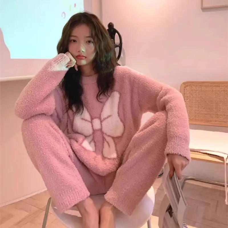 

Women's Clothing Pajamas Winter Thicken Keep Warm Leisure Comfortable Outdoors At Home Sleep Fashion Exquisite Suit Minimalist