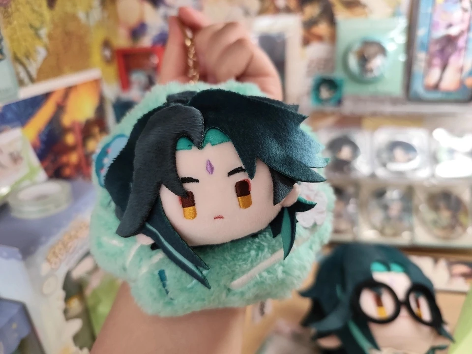 In Stock Official Genshin Impact Merch Spring Flower Story Floral Wreath Soft Plush Pendant Cute Chibi Xiao Venti Lyney Freminet