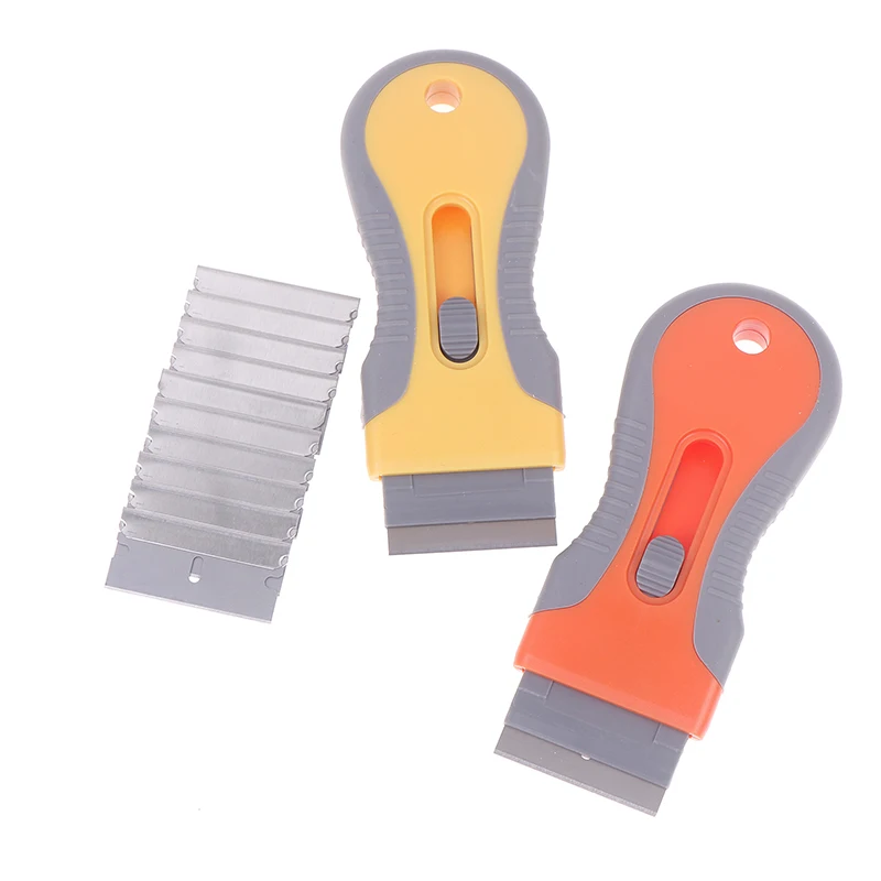 1Set Changeable Glue Removal Blade With 10 Blades Adjustment Knife Cleaning Scraper Tool DIY For Removing Labels Stickers Paint