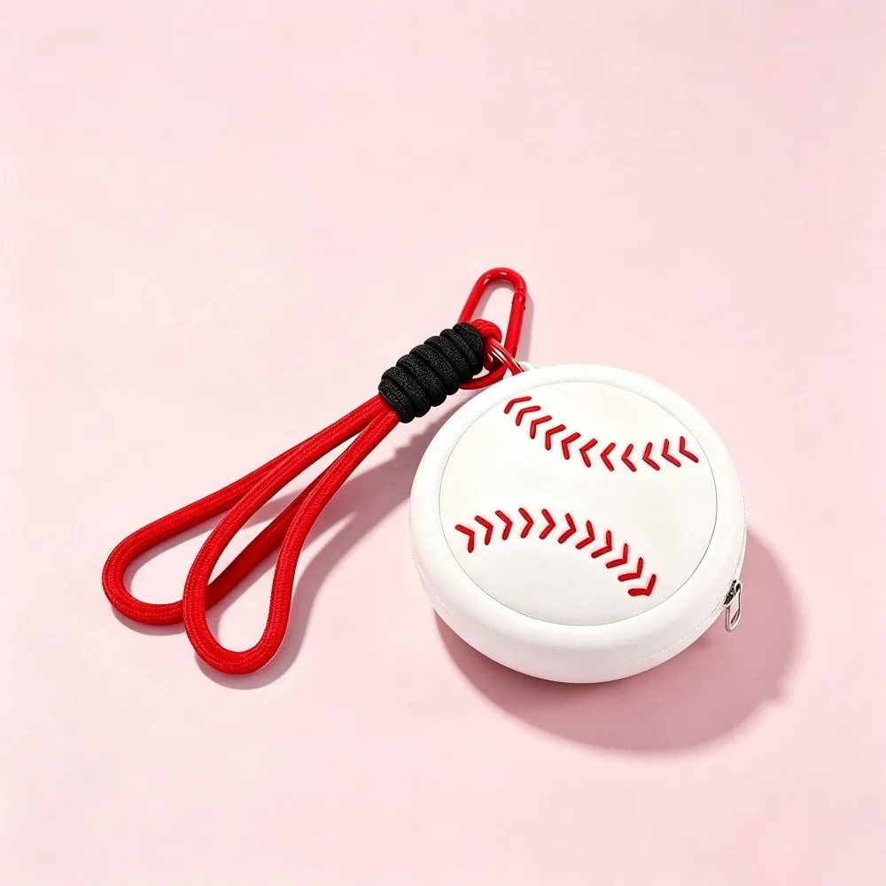 Multifunctional Silicone Coin Purse Keychain Wrist Strap Creative Mini Storage Pouch Sports Ball Shaped Pendant Keychain