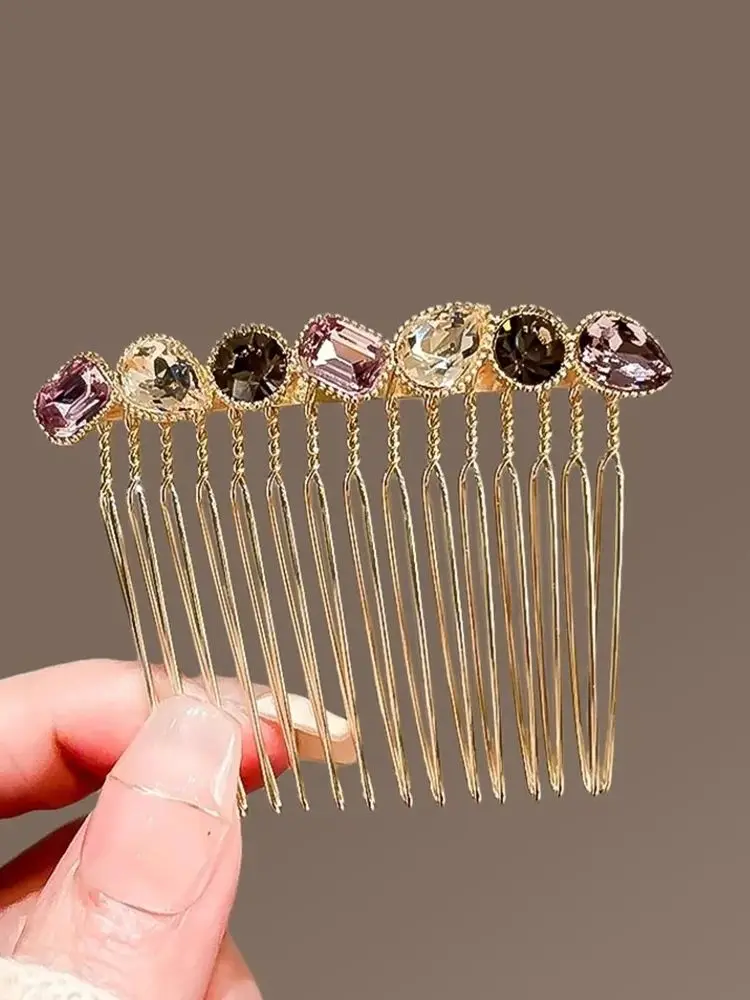 Pince à cheveux avec frange en strass pour femmes, épingle à cheveux tressée cassée, peigne inséré, épingle à pression, accessoires pour cheveux pour filles, bijoux
