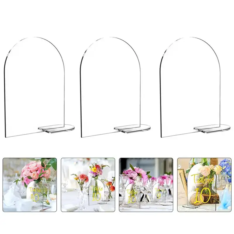 20 Pcs Wedding Table Cards Reusable Acrylic Signs Number Digital Sign DIY Blank Chair Reserved Clip Centerpiece Decoration