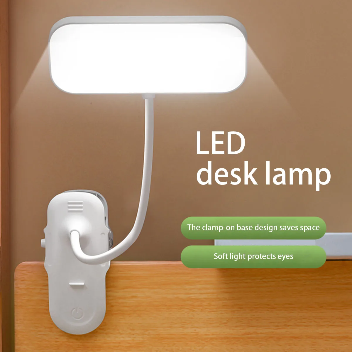 

LED Reading Light with Clamp 3 Color，Night Light ，Rechargeable Table LED Lamp，Stepless Dimming