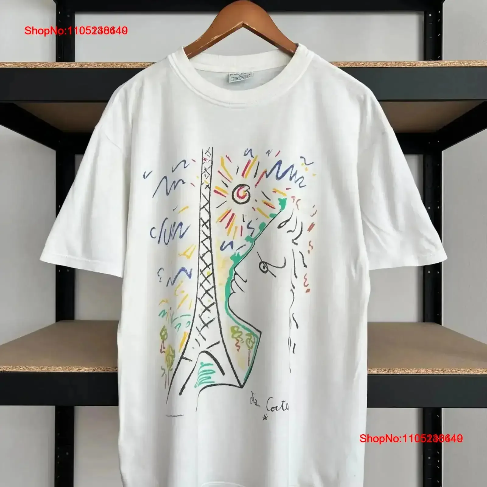 Винтажная белая футболка Jean Cocteau Paris Flammarion Art 1994 года, размер XL, повседневная мягкая футболка с рисунком, стильная винтажная футболка