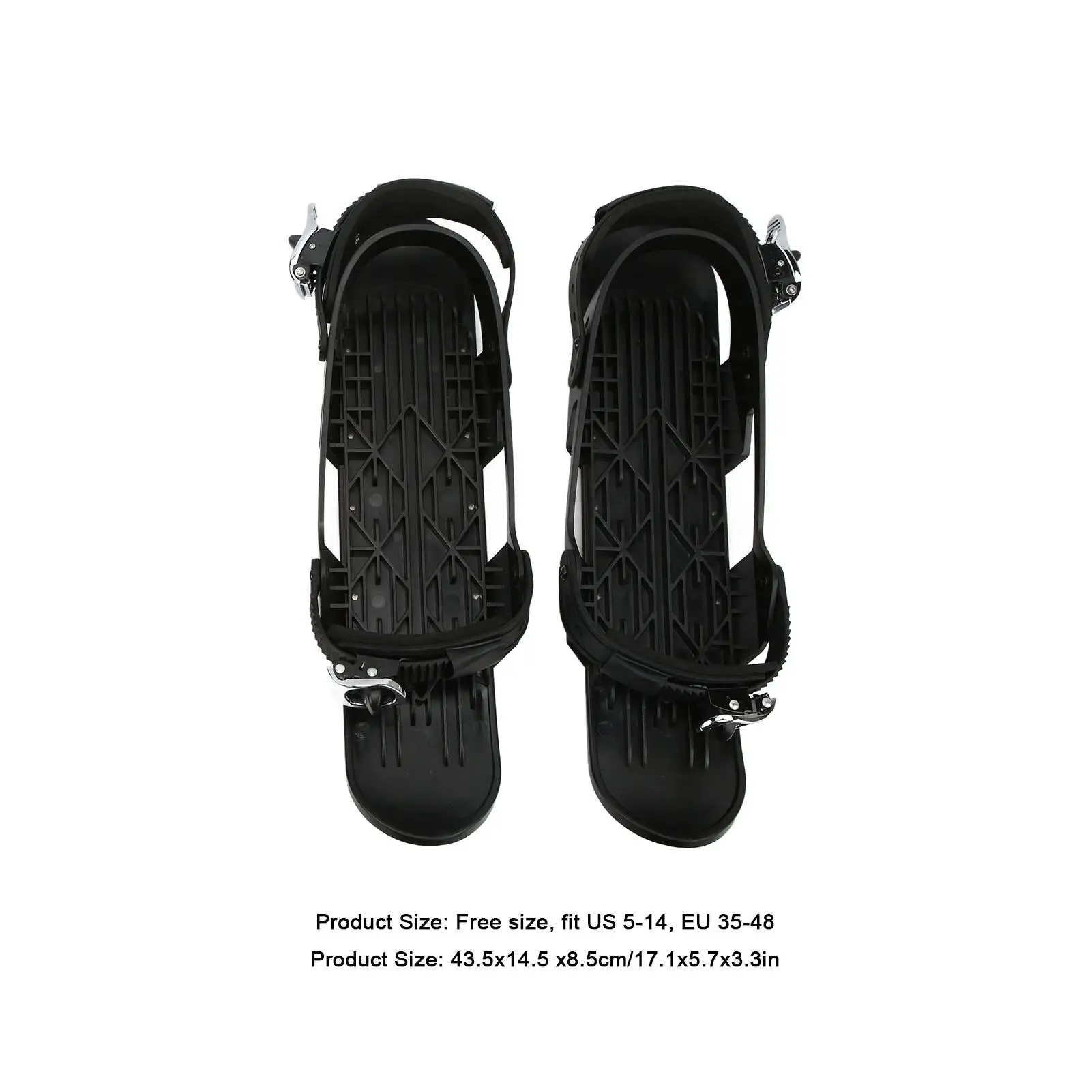 Portable Black Mini Snowboard Metal Buckle Ski Shoes for adults - Easy to Control with Storage Bag, Ideal for competition