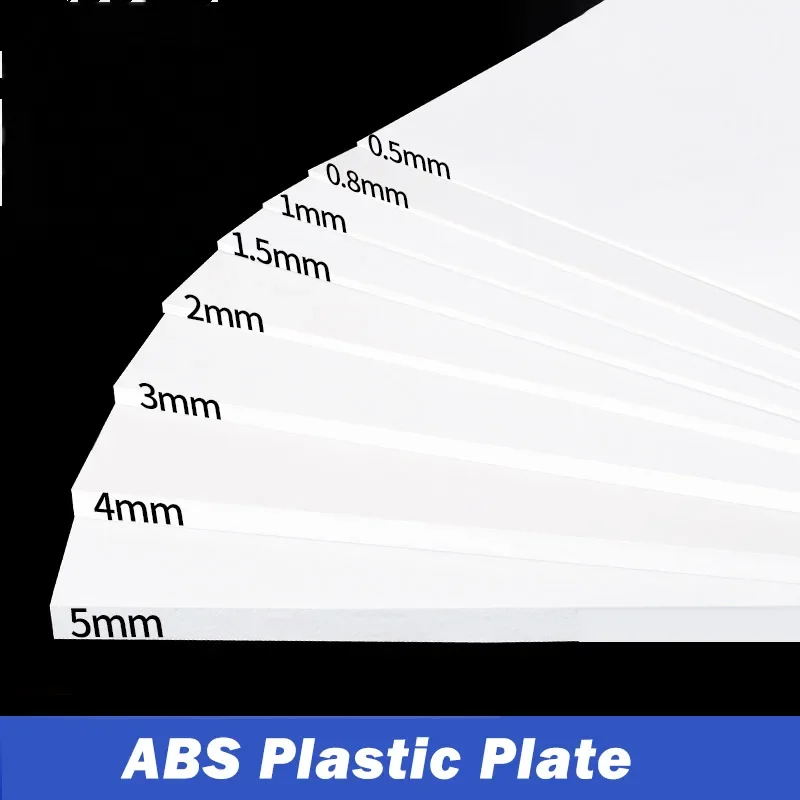 White ABS Plastic Plate Model Sheet Material For DIY Model Part Accessories 0.5/0.8/1/1.5/2/3/4/5mm Thickness