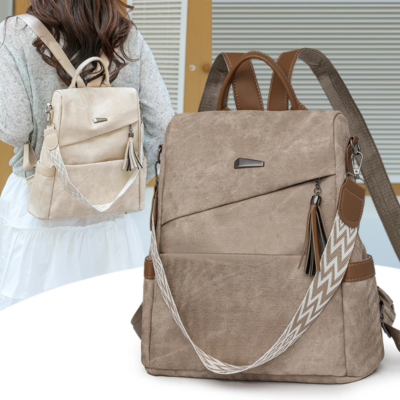 High Quality Pu Leather Backpack Women Ladies Shoulder Bag Designer Fashion Daypack Large Capacity School Bag for Girls