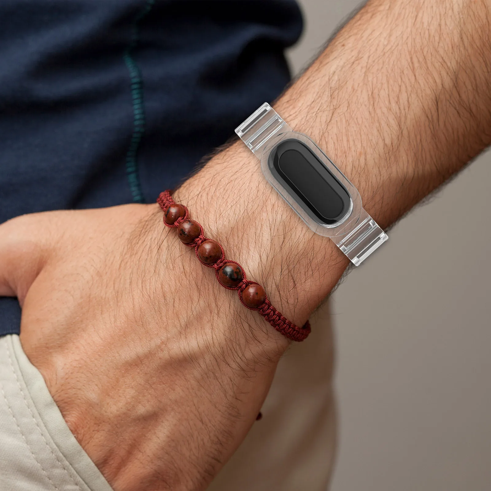 Transparentes, verstellbares TPU-Armband für Google Fitbit Air Fitness Tracker Uhrenarmband, schweißfest, wasserdicht, für Männer und Frauen
