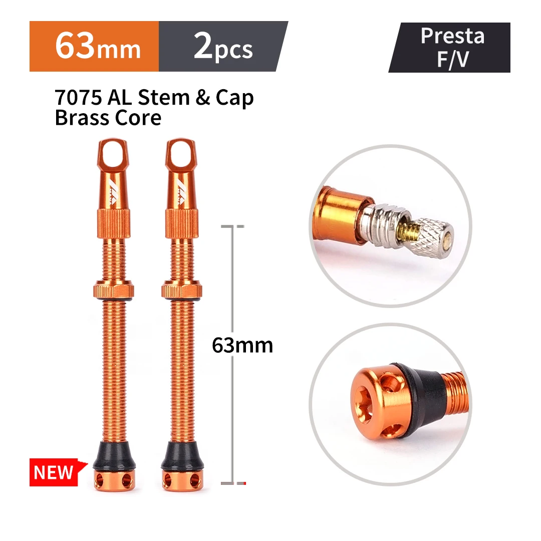MANA 1 Paar Fiets Presta Ventiel 40/53/63/78/100mm 7075 Aluminium Voor Tubeless Road/MTB/Gravel Bike-ELITEWHEELS Ventiel - afbeelding 1