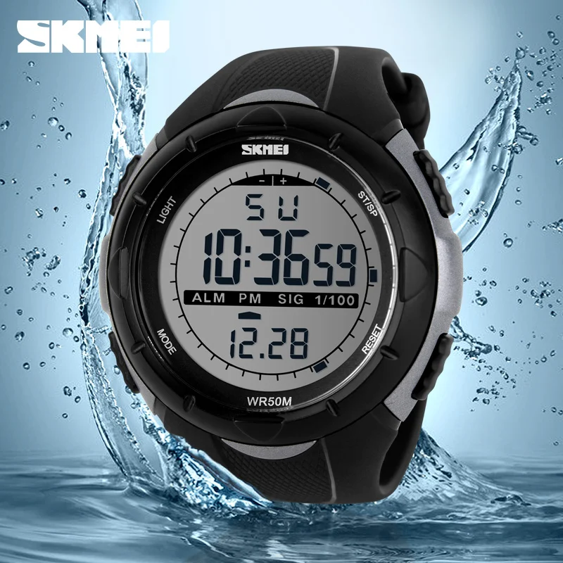 SKMEI 1025  reloj hombre Fashion Simple Sport watch  Men Military Watches Alarm Clock Shock Resistant Waterproof Digital Watch