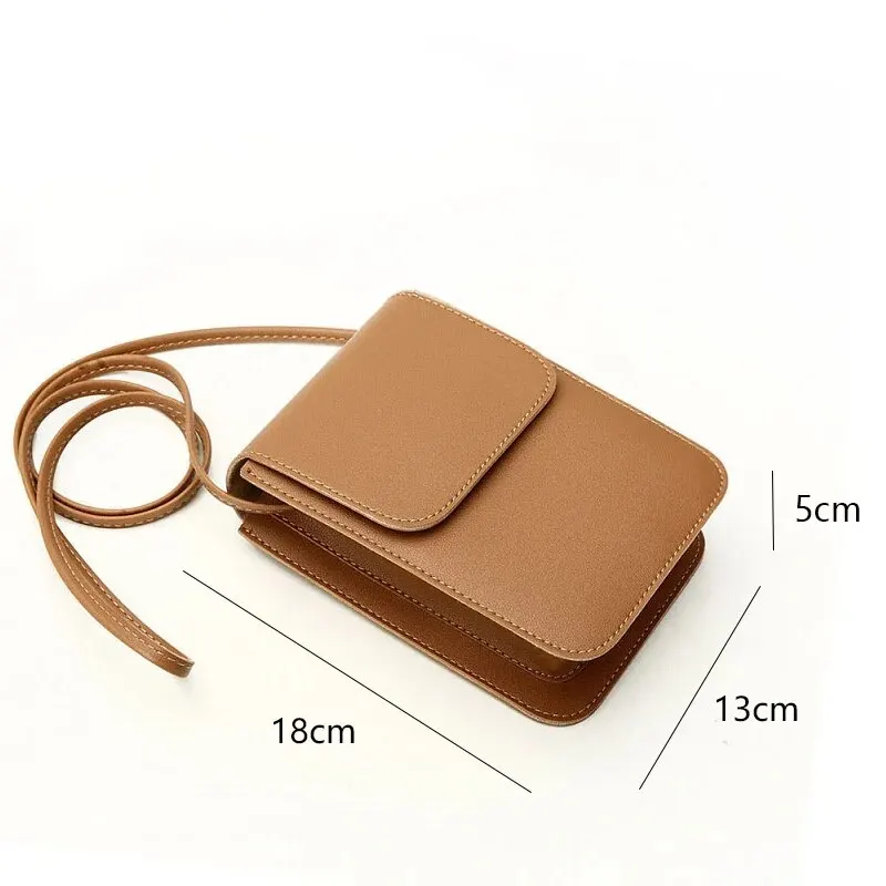 Single Shoulder Messenger Bags For Women Casual PU Material Small Zipper Crossbody Pouch Simple Satchel