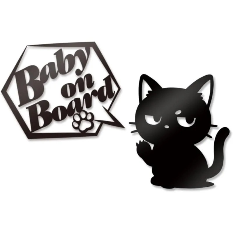 Black Cat Cutout Speech Bubble Weatherproof Sticker, Multi-Color Available