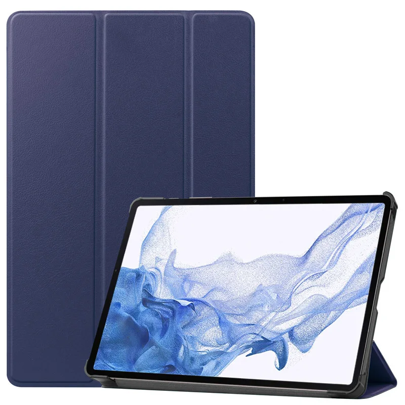 For Samsung Tab S8 Case 11 inch Trifold PU Leather Hard Stand Smart Cover For Funda Galaxy Tab S8 Case Cover 11" SM-X700 X706