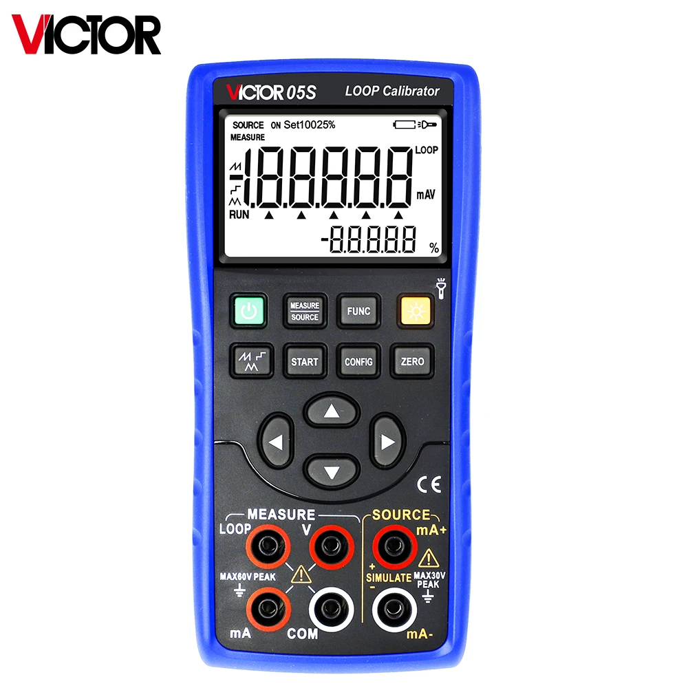 Victor 05S LOOP Calibrator Accuracy 0.02% High Precision Output Current 30mA 24V Supply Transmitter Input Flashlight Indicator