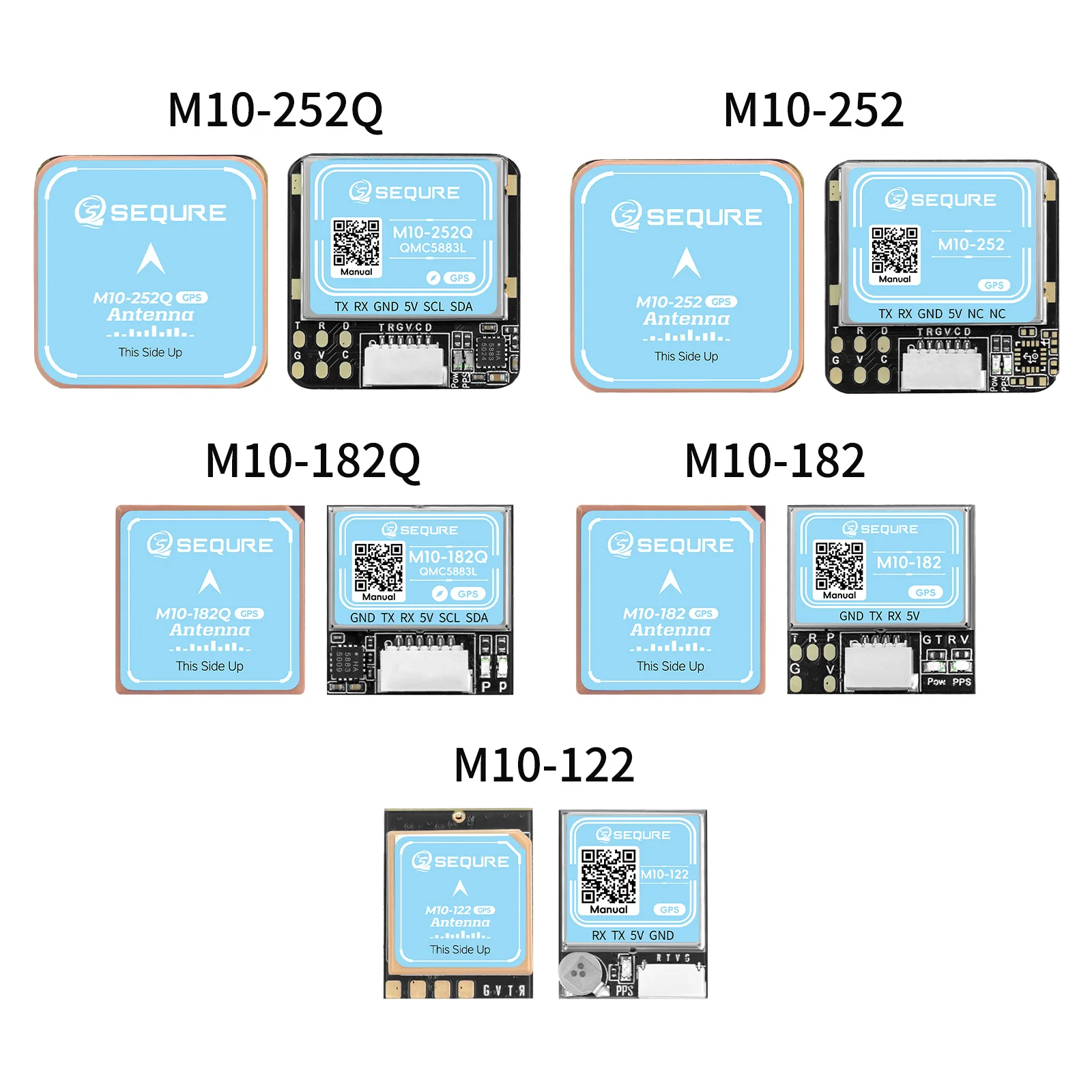 

SEQURE M10-122|M10-182|M10-182Q|M10-252|M10-252Q GPS Betaflight INVA Ardupilot Fixed-wing Racing Drone FPV Return QMC5883 Compas