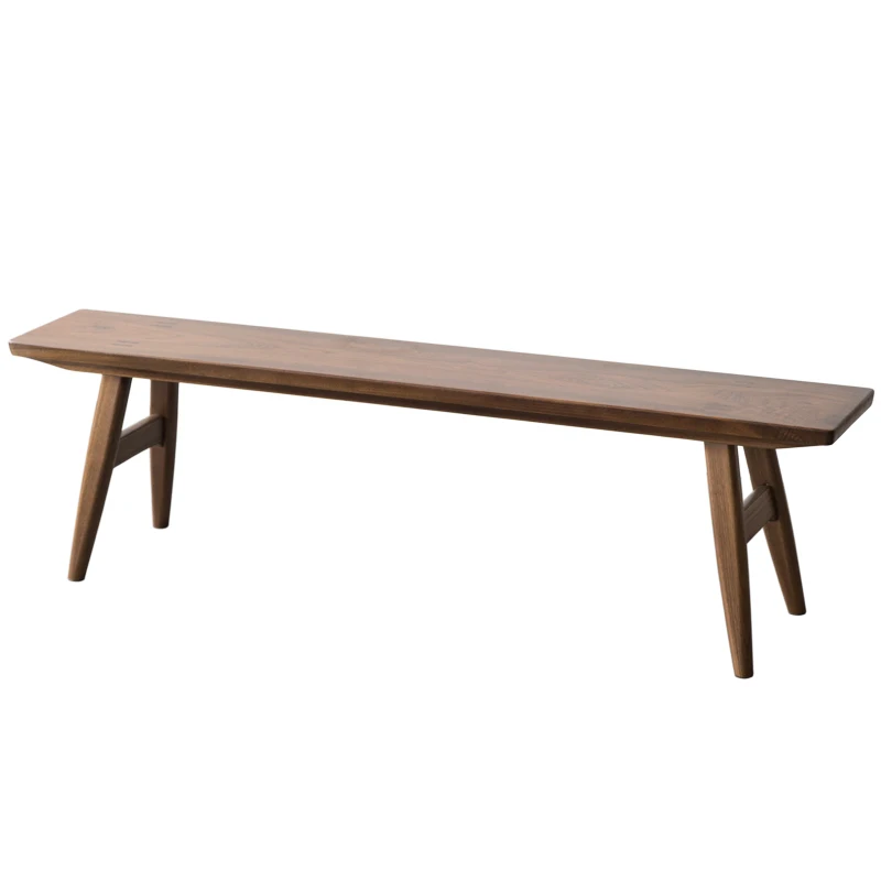 

Handmade mortise and tenon, Nordic pure solid wood black walnut bench bench change shoes