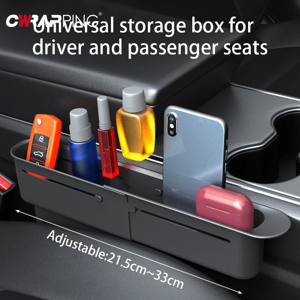 Caixa de armazenamento para assento de carro, organizador lateral retrátil, abs, adequado para rv, suv, acessórios de carro, interior